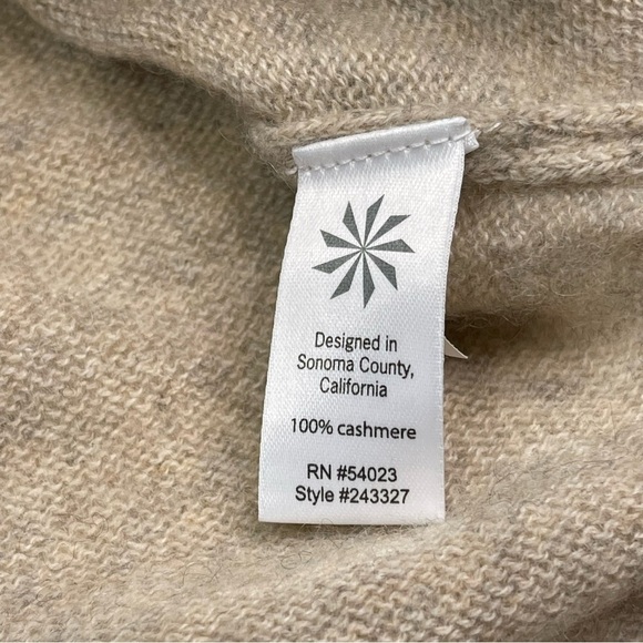 Athleta Cashmere Surrey Sweater Turtleneck Neutral Quiet Luxury Office Boho - Picture 13 of 14